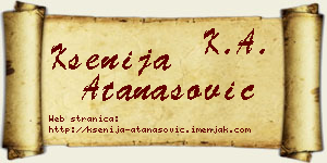 Ksenija Atanasović vizit kartica